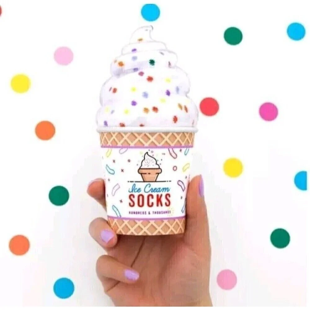Luckies Originals Ice Cream Socks 3 Pack One Size NEW